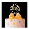 Topper ozdoby na tort napis Happy Birthday złoty dekoracje urodzinowe
